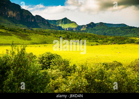 Schöner Blick des Rayons Landschaften der Drakensberge - Südafrika Stockfoto