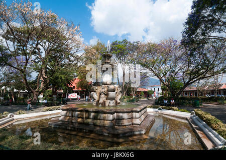 Der Brunnen im Parque Central. Stockfoto