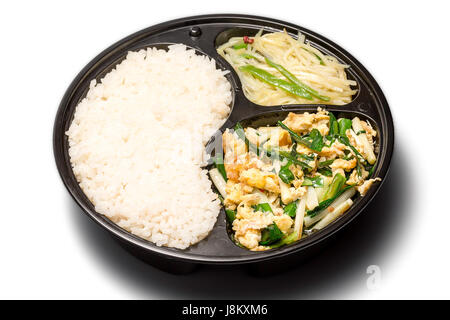 Leckeres chinesisches Essen auf dem weißen Hintergrund. Stockfoto