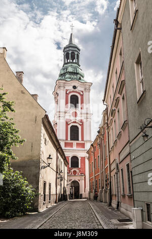 Glockenturm der Kirche der Heiligen Maria Magdalena. Poznan. Polen Stockfoto