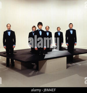 Britische A-Capella-Gruppe "King's Singers", Deutschland 1970er Jahre. Britische Gesangsgruppe "The King's Singers", Deutschland 1970. Stockfoto