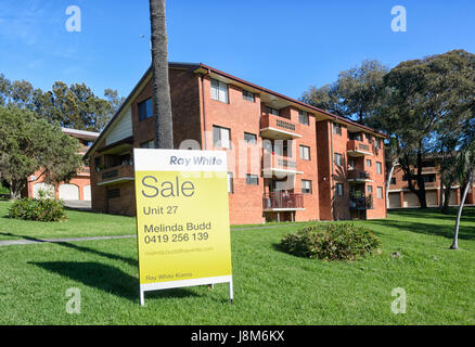 Stadt-Einheit für den Verkauf von Immobilien verkaufen Ray White, Kiama, Illawarra Coast, New-South.Wales, NSW, Australien Stockfoto