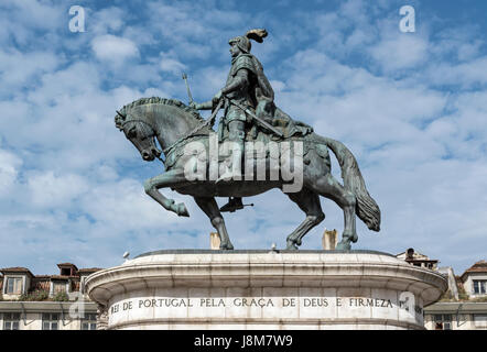 Statue von König John ich (João ich), Praça da Figueira, Lissabon, Portugal Stockfoto