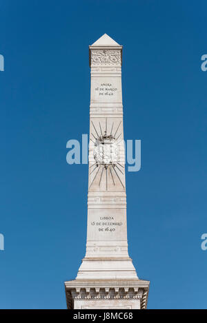 Denkmal für die Restauratoren, Restauradores Platz, Lissabon, Portugal Stockfoto