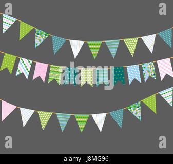 Vektor Bunting Fahnen mit Muster Stock Vektor