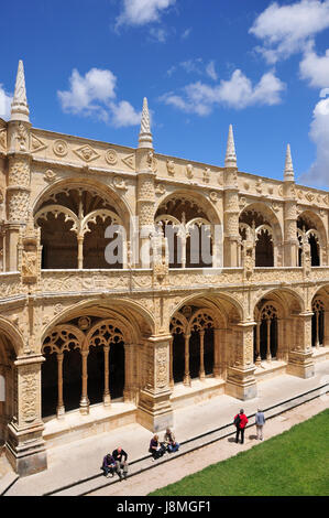 Klöster des Hieronymus-Kloster (Mosteiro Dos Jeronimos), ein UNESCO-Weltkulturerbe. Lissabon, Portugal Stockfoto