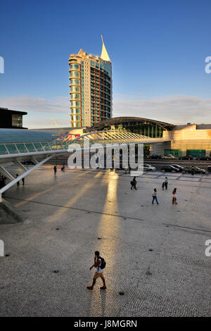 Parque Das Nações in der Dämmerung. Lissabon, Portugal Stockfoto