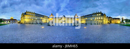 Neues Schloss, das Neue Schloss, Stuttgart, Panorama Foto. Stockfoto