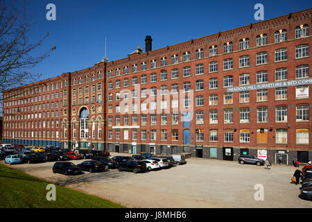 Grad II aufgeführten Wiese Mühlengebäude für T & J Leigh 1880, Stockport, Gtr Manchester, UK gebaut. Stockfoto