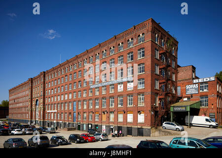 Grad II aufgeführten Wiese Mühlengebäude für T & J Leigh 1880, Stockport, Gtr Manchester, UK gebaut. Stockfoto