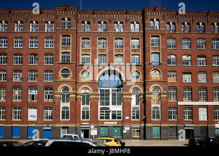 Grad II aufgeführten Wiese Mühlengebäude für T & J Leigh 1880, Stockport, Gtr Manchester, UK gebaut. Stockfoto