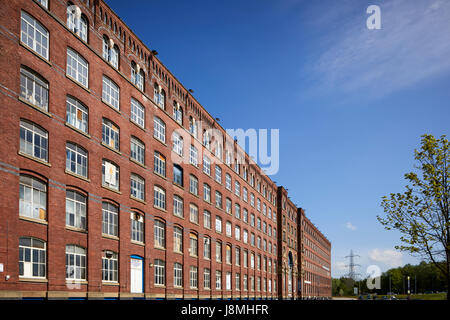 Grad II aufgeführten Wiese Mühlengebäude für T & J Leigh 1880, Stockport, Gtr Manchester, UK gebaut. Stockfoto