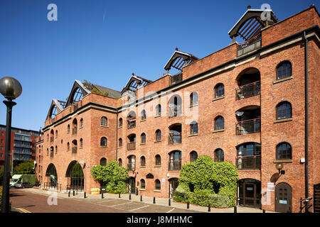 Eines der ursprünglichen urbanen Stadtleben Mühle Konvertierungen in Lofts, Schloss Kai Entwicklung Mühle Castlefield, Gtr Manchester, UK. Stockfoto