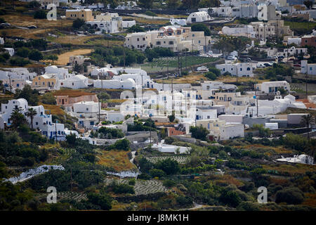Vulkanische griechische Insel Santorin eine der Kykladen im Ägäischen Meer.  Panagia Kalou Bereich Stockfoto