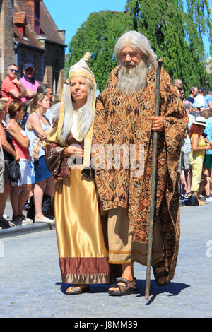 Die christlichen Propheten und Heiligen Abraham während der Prozession des Heiligen Blutes in Brügge, Belgien Stockfoto