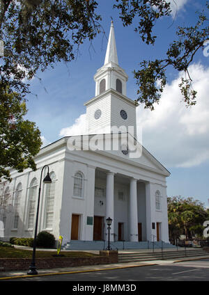 Baptist Kirche von Beaufort, South Carolina wurde zu einem Preis von $10.000 erbaut und wurde erstmals am 14. April 1844 verwendet. Stockfoto