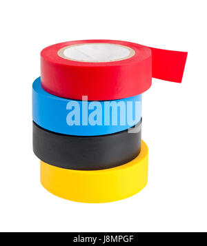 Klebeband auf dem weißen Hintergrund Stockfoto