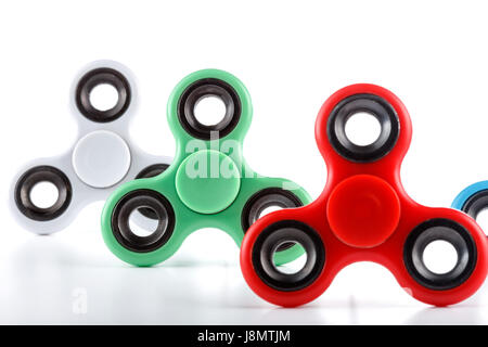 Anti-Stress und Entspannung zappelt erschöpft Cube und Spinner für Menschen Stockfoto