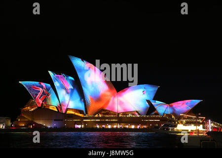 Sydney, Australien. 27. Mai 2017. Vivid Sydney läuft vom 26. Mai bis 17. Juni. Im Bild: Sydney Opera House. Bildnachweis: Richard Milnes/Alamy Live-Nachrichten Stockfoto