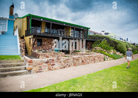 Mossel Bay - Südafrika, 27. Januar 2015: Stop in Mossel Bay und Spaziergang auf der Promenade während der Fahrt auf der garden Route. Stockfoto