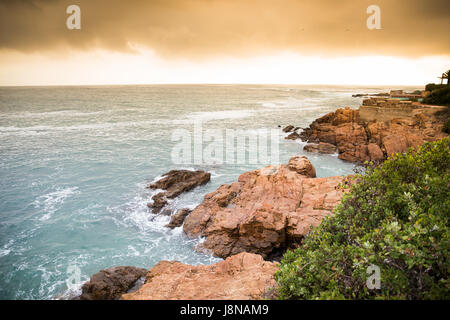 Mossel Bay - Südafrika, 27. Januar 2015: Stop in Mossel Bay und Spaziergang auf der Promenade während der Fahrt auf der garden Route. Stockfoto