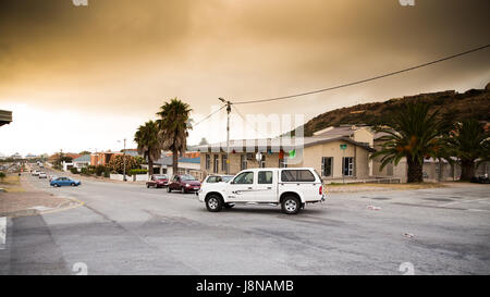 Mossel Bay - Südafrika, 27. Januar 2015: Stop in Mossel Bay und Spaziergang auf der Promenade während der Fahrt auf der garden Route. Stockfoto