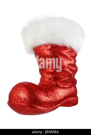rote Stiefel vom Weihnachtsmann Stockfoto