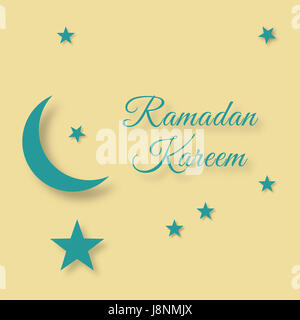 eine Illustration von Mond und Sternen für den Heiligen Fastenmonat Ramadan Kareem Stockfoto