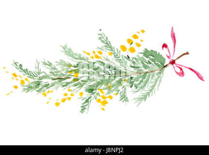 Blumenstrauß Aquarell Stockfoto