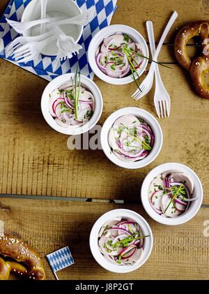 Bayerischer Wurstsalat Stockfoto