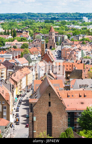 AUGSBURG, Deutschland - Mai 20: Blick über die Stadt Augsburg, Deutschland am 20. Mai 2017. Augsburg ist eine der ältesten Städte Deutschlands. Foto entnommen Stockfoto
