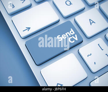 Senden Sie Lebenslauf - Text auf die Taste auf der Tastatur. 3D. Stockfoto