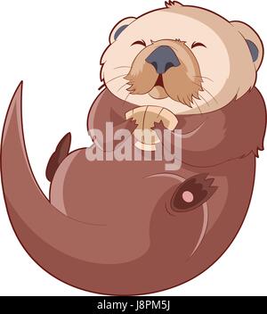 Cartoon lächelnd Otter Stock Vektor