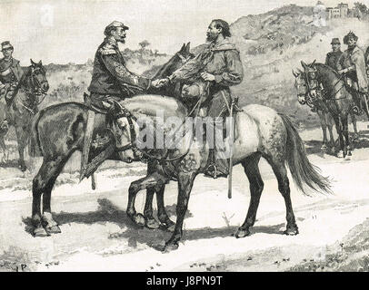 Sitzung des Garibaldi & Victor Emmanuel in Teano, 1860 Stockfoto