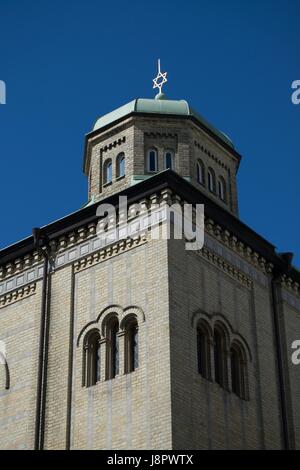 Göteborg, Schweden - Mai 2017: Details des Gebäudes von der Synagoge in Göteborg, Schweden. Stockfoto