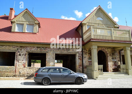 Das künftige Zuhause angekommen. Stockfoto