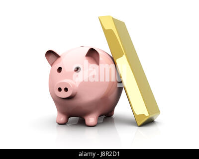 Bankkredite Institution, isoliert, Währung, Grafik, speichern, Spielzeug, golden, Stockfoto