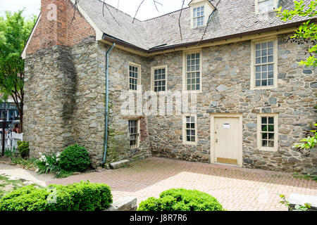 Die historischen 18. Jahrhundert alten Steinhaus, M Street NW, Georgetown, Washington DC, USA Stockfoto