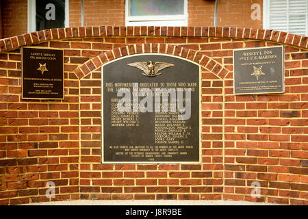 Koreanisch und Vietnam-Krieg-Denkmal, Warren County Courthouse, 1 East Main Street, Front Royal, Virginia Stockfoto