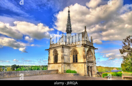 St. Hubertus-Kapelle im Schloss Amboise an der Loire - Frankreich Stockfoto