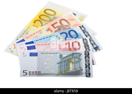 Euro-Scheine aufgefächert Banknoten Stockfoto