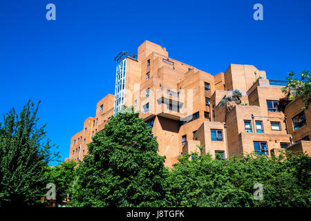 80er Jahre Architektur Freihandel Wharf in Wapping, London, UK Stockfoto