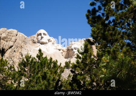 Das Mount Rushmore National Memorial, Black Hills, Keystone, South Dakota, USA Stockfoto