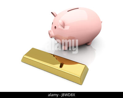 Bankkredite Institution, isoliert, Währung, Grafik, speichern, Spielzeug, golden, Stockfoto