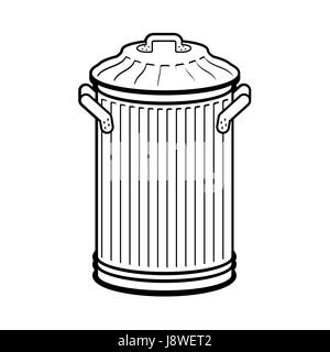 Müll kann isoliert. Wheelie bin auf weißem Hintergrund. Müllcontainer Eisen. Stock Vektor