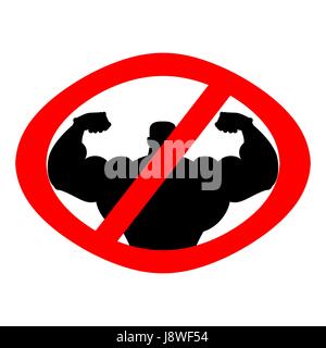 Sportler zu stoppen. Bodybuilding zu verbieten. Verbotene Fitness. Red ...