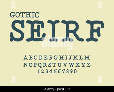Serif. Gotische Schrift. Antike ABC. Traditionelle alte Manuskripte alphabet Stock Vektor