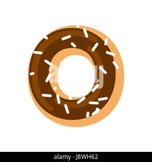 Buchstabe O Donut Schriftart. Donut-Alphabet. Süße Schriftzug. Candy ABC Zeichen Stock Vektor
