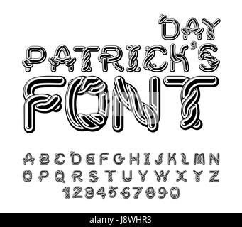 Patricks Day Schriftart. Traditionelle irische nationale ABC. Keltische Alphabet für Urlaub in Irland Stock Vektor