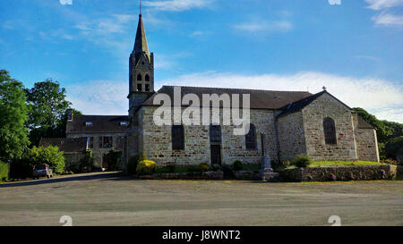 Alte katholische Kirche, Lescouet Gouarec, zentrale Bretagne, Frankreich Stockfoto